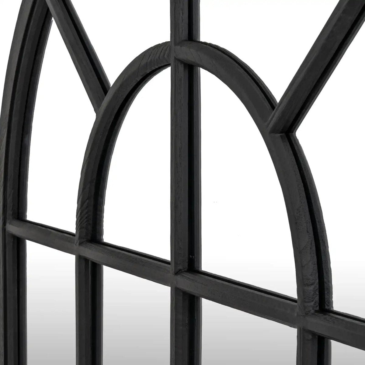 Black Wood Arched Window Mirror - Price Crash Furniture