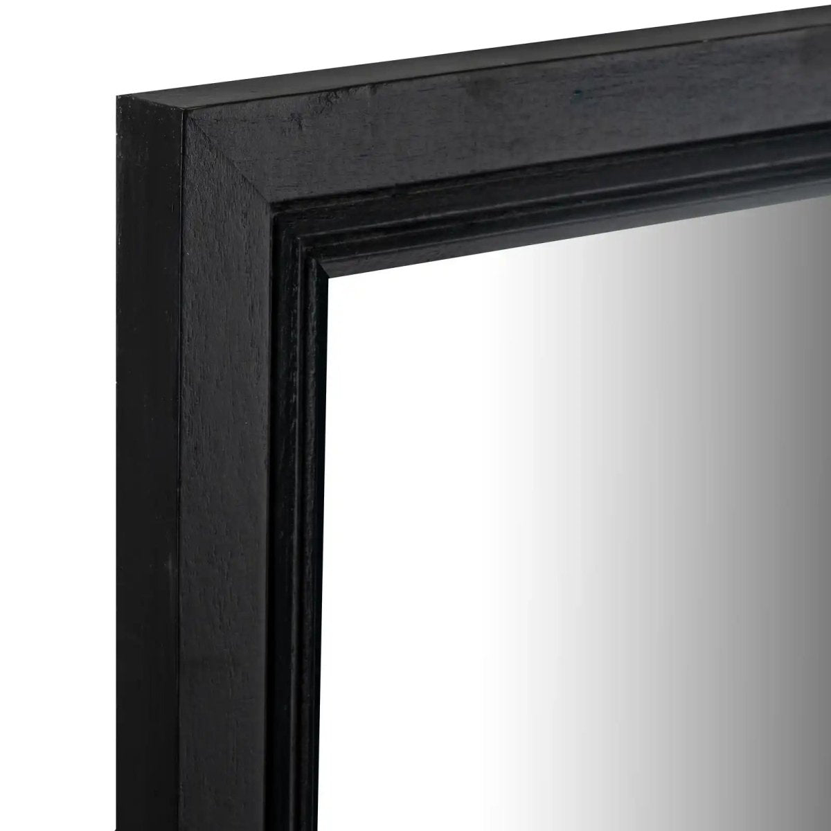 Black Wood Large Window Mirror - Price Crash Furniture