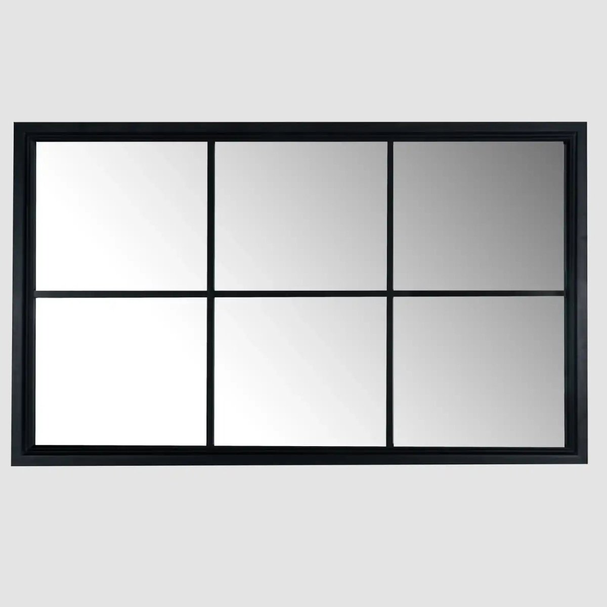 Black Wood Large Window Mirror - Price Crash Furniture
