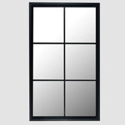 Black Wood Large Window Mirror - Price Crash Furniture