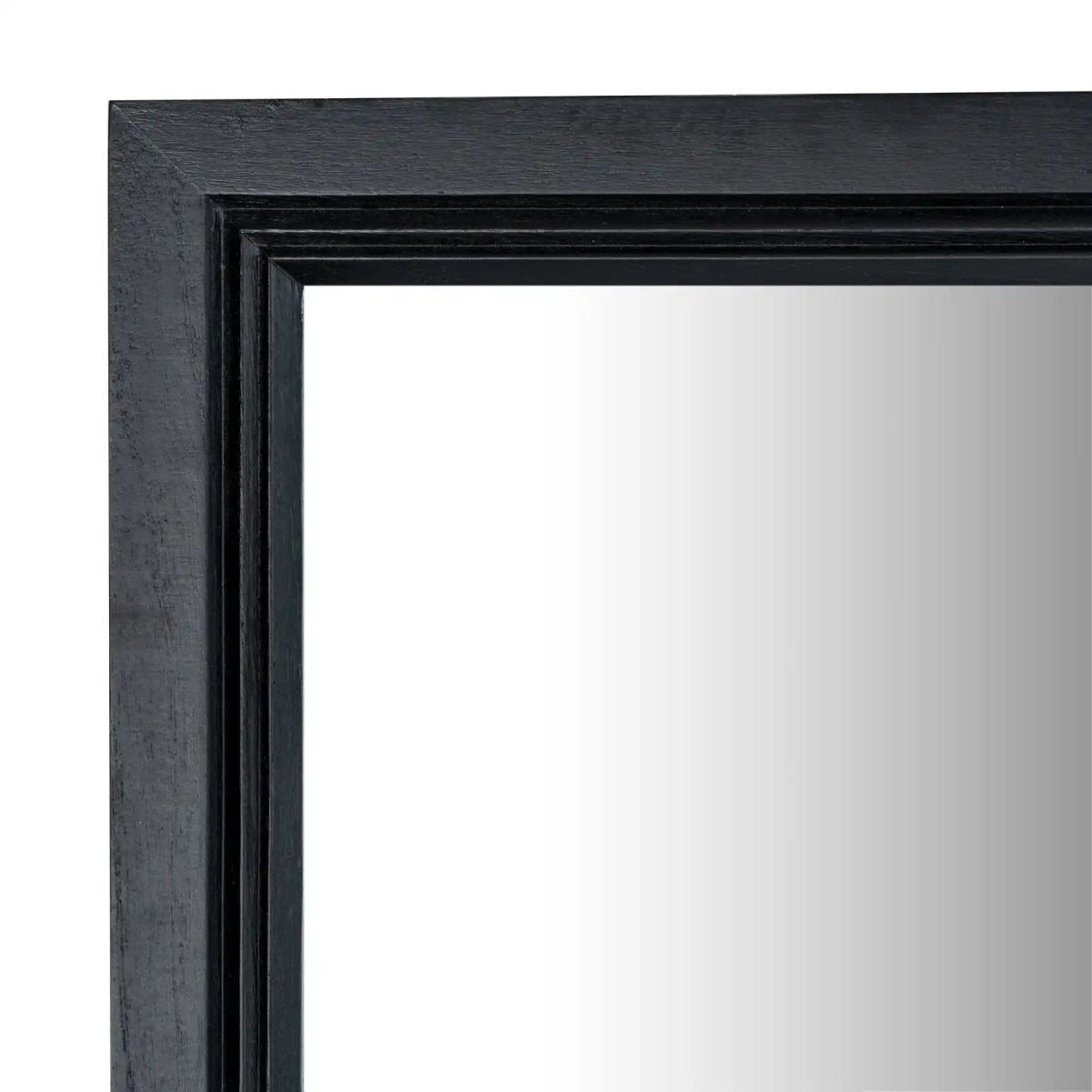 Black Wood Large Window Mirror - Price Crash Furniture