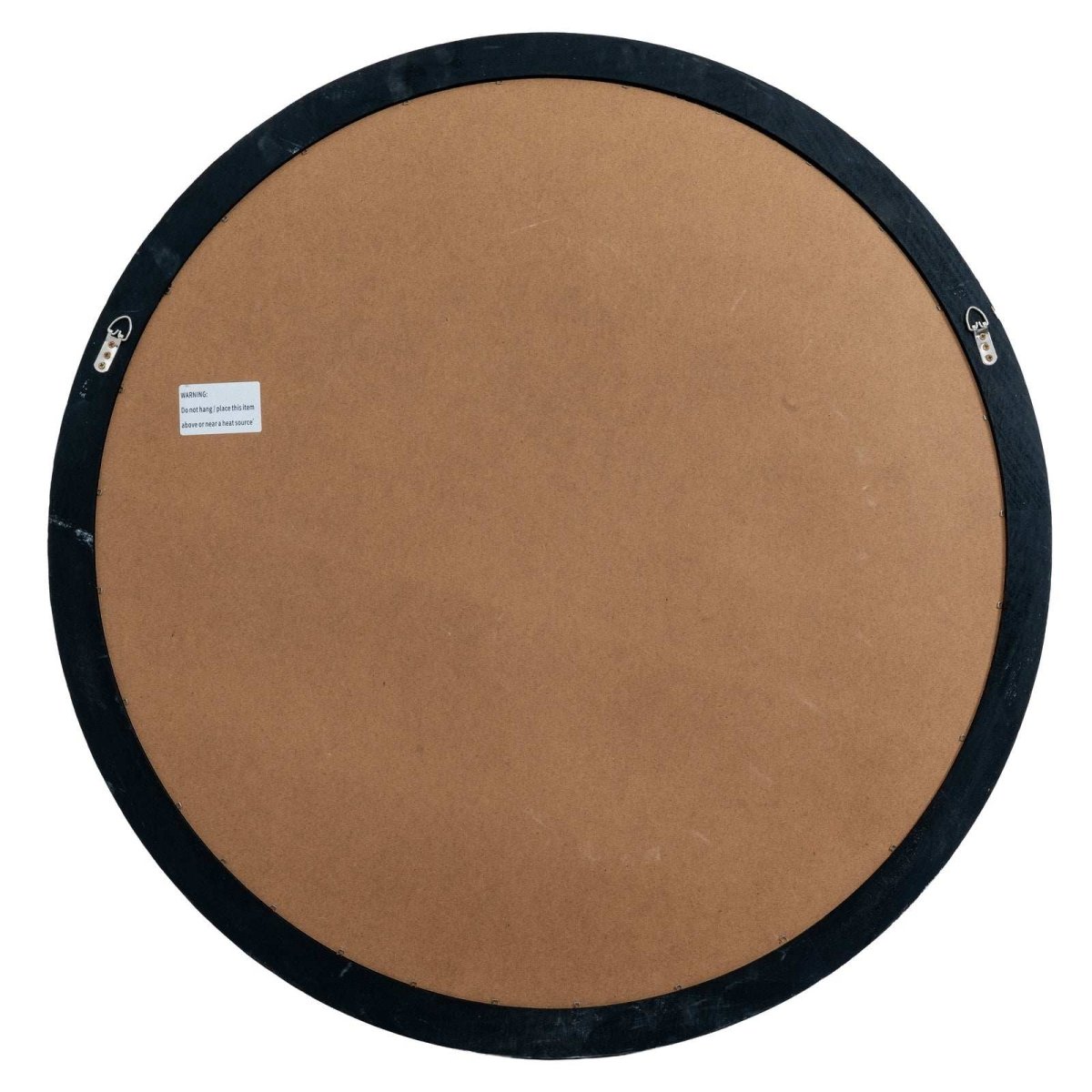 Black Wood Round Window Mirror - Price Crash Furniture