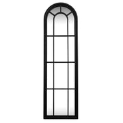 Black Wood Tall Arched Window Mirror - Price Crash Furniture