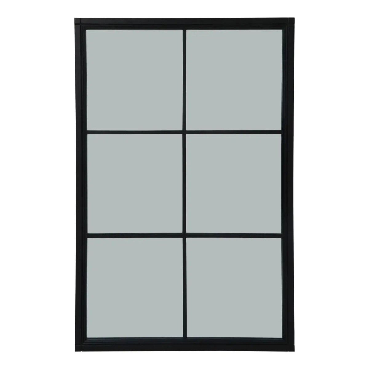Black Wood XL Window Mirror - Price Crash Furniture