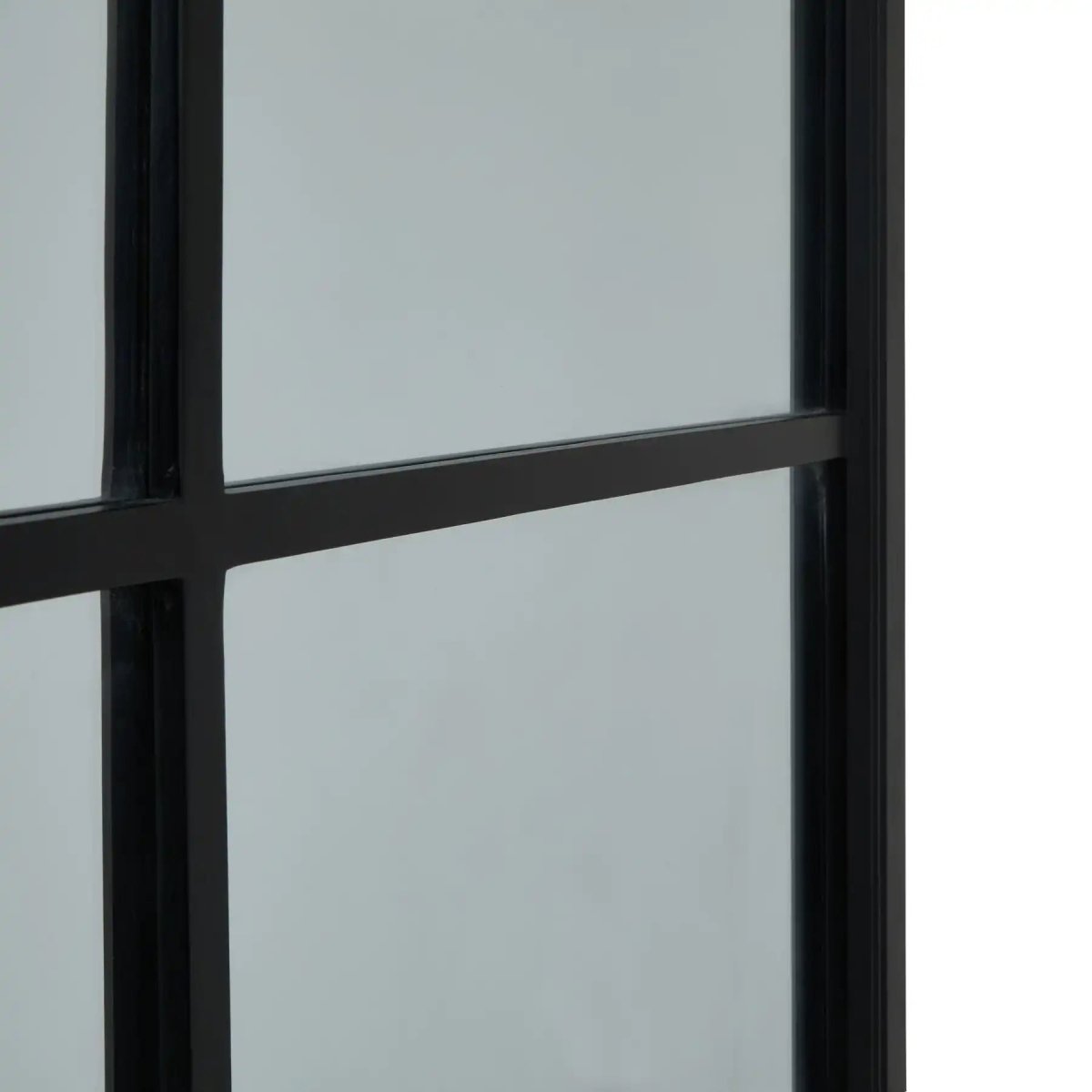 Black Wood XL Window Mirror - Price Crash Furniture
