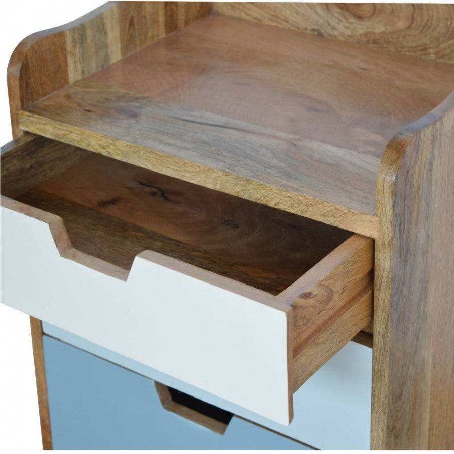 Blue Gradient 3 Drawer Hand - Painted Bedside - Price Crash Furniture