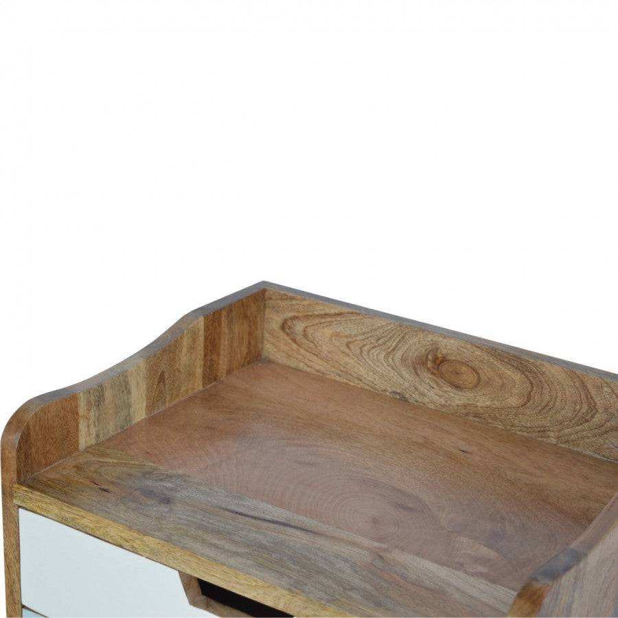 Blue Gradient 3 Drawer Hand - Painted Bedside - Price Crash Furniture