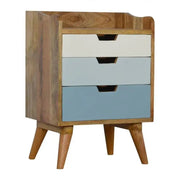 Blue Gradient 3 Drawer Hand - Painted Bedside - Price Crash Furniture