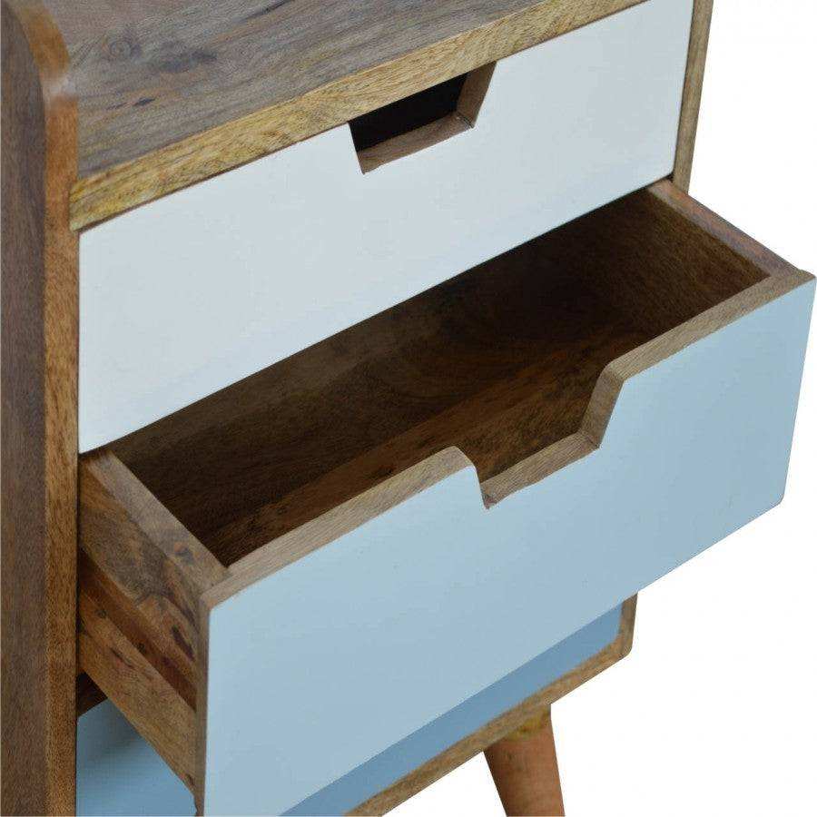 Blue Gradient 3 Drawer Hand - Painted Bedside - Price Crash Furniture