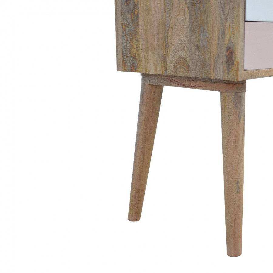 Blush Pink And White 2 Drawer Hand - Painted Bedside - Price Crash Furniture