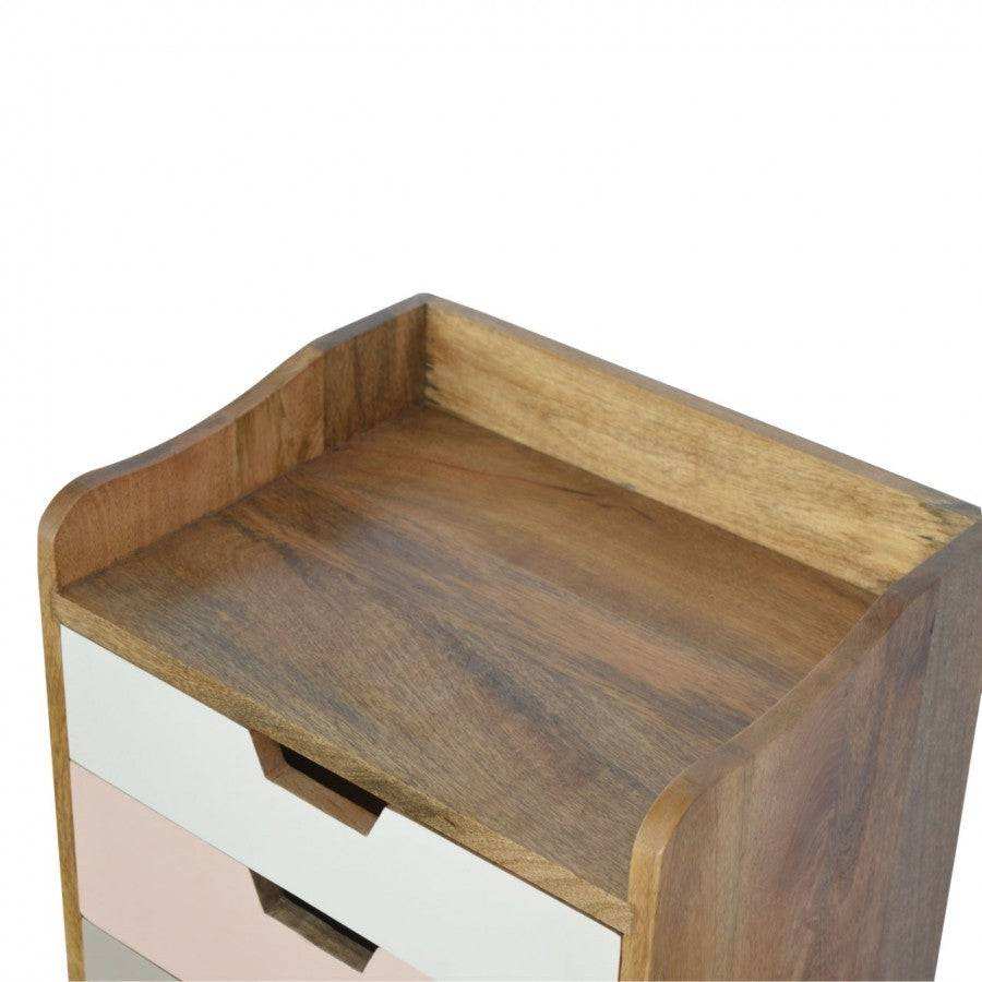 Blush Pink Gradient 3 Drawer Hand-Painted Bedside - Price Crash Furniture