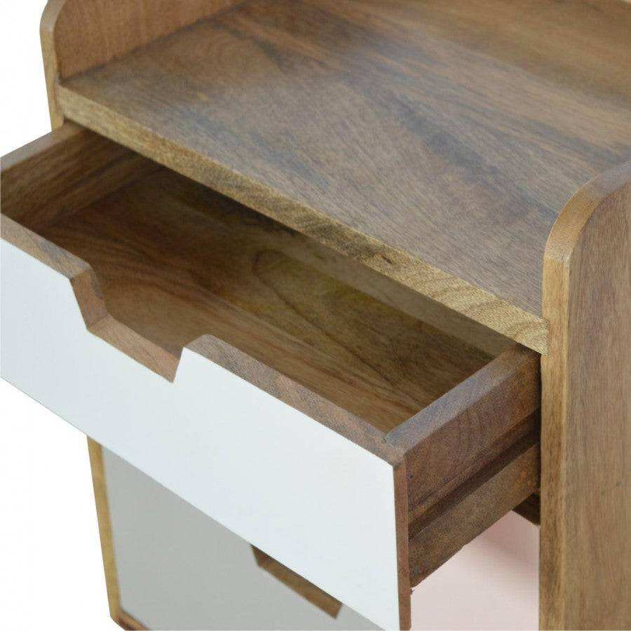 Blush Pink Gradient 3 Drawer Hand - Painted Bedside - Price Crash Furniture