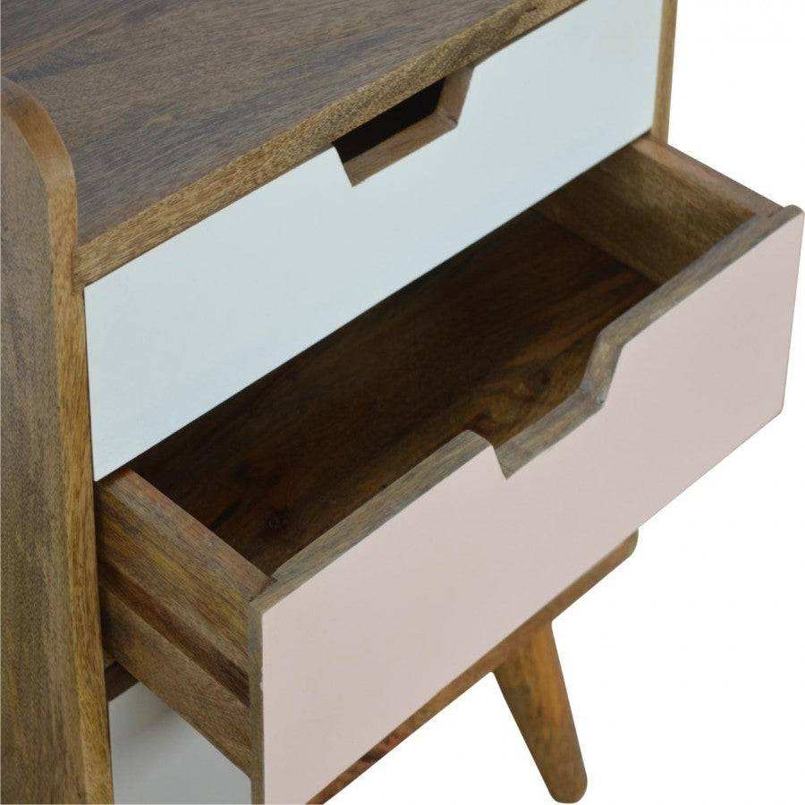 Blush Pink Gradient 3 Drawer Hand - Painted Bedside - Price Crash Furniture