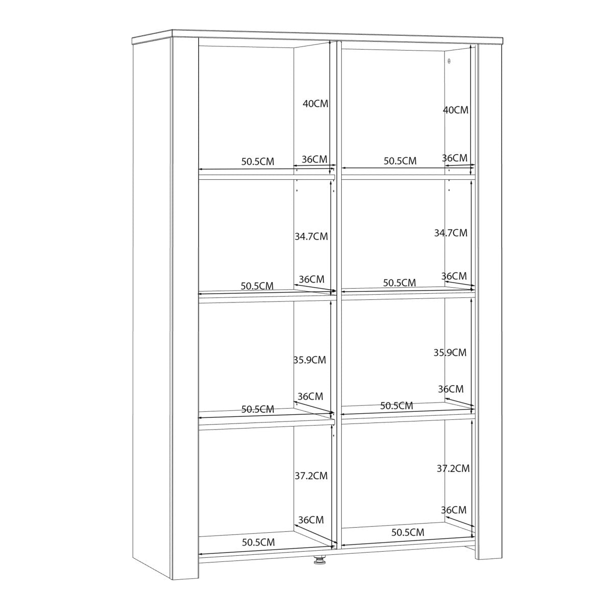 Bohol 2 Door Display Cabinet In Riviera Oak & Navy - Price Crash Furniture