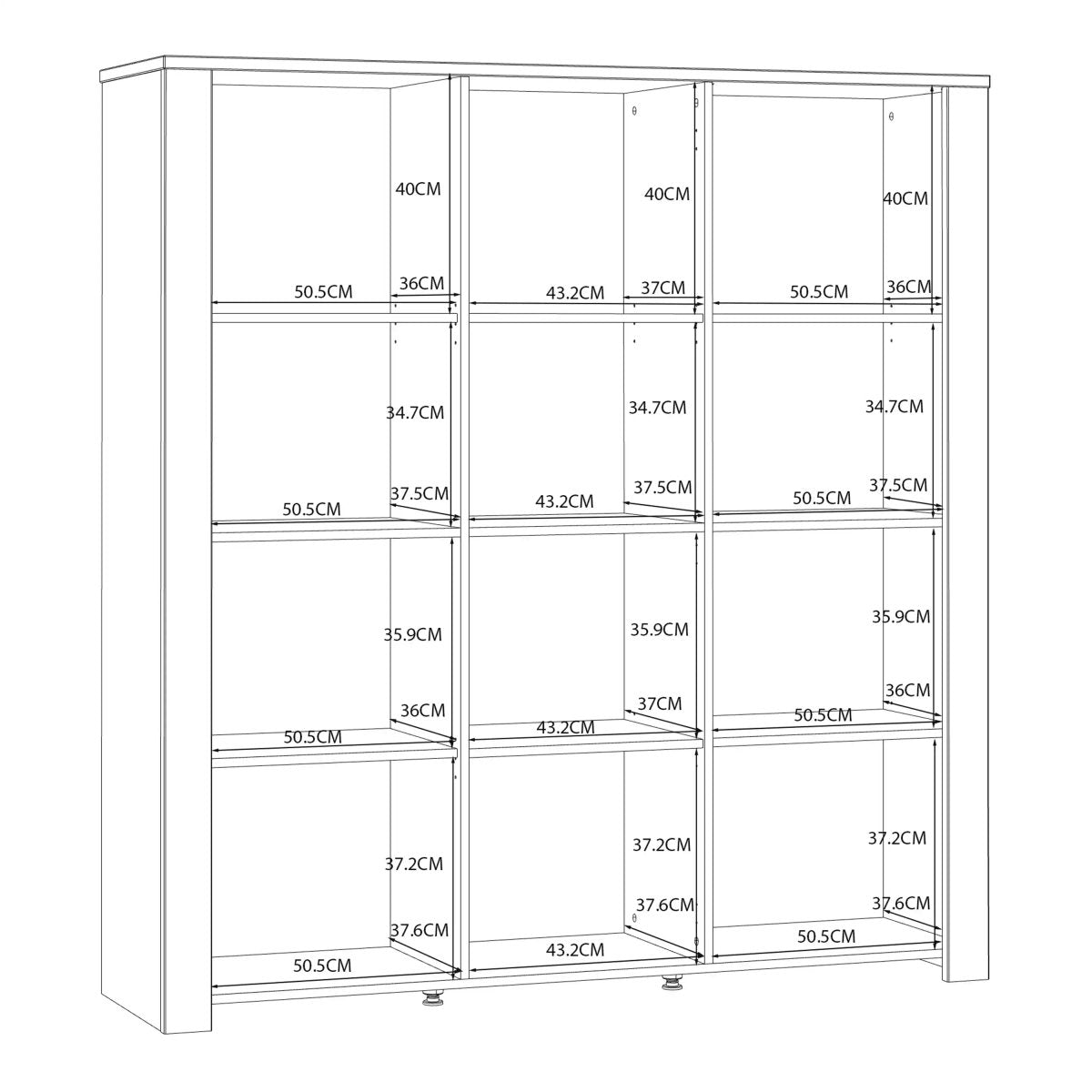Bohol 3 Door Large Display Cabinet In Riviera Oak & White - Price Crash Furniture