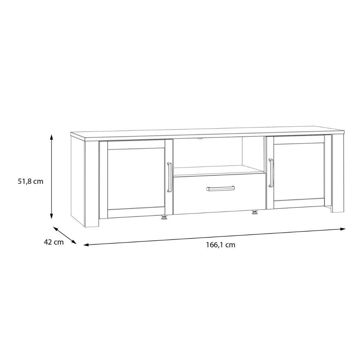 Bohol TV Cabinet With LED Lighting In Grey Riviera Oak - Price Crash Furniture