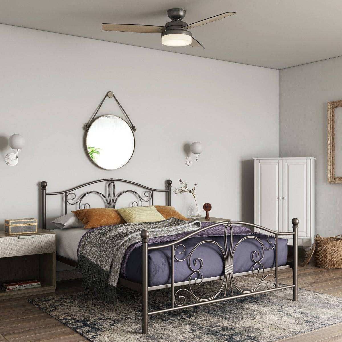 Bombay Metal Double Bed Frame in Bronze by Dorel - Price Crash Furniture
