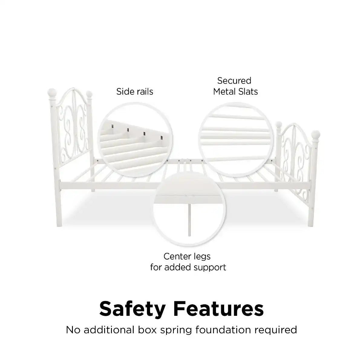 Bombay Metal Double Bed Frame in White by Dorel - Price Crash Furniture