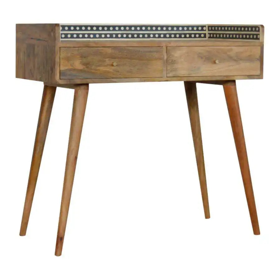 Bone Inlay Gallery Back Console Table - Price Crash Furniture
