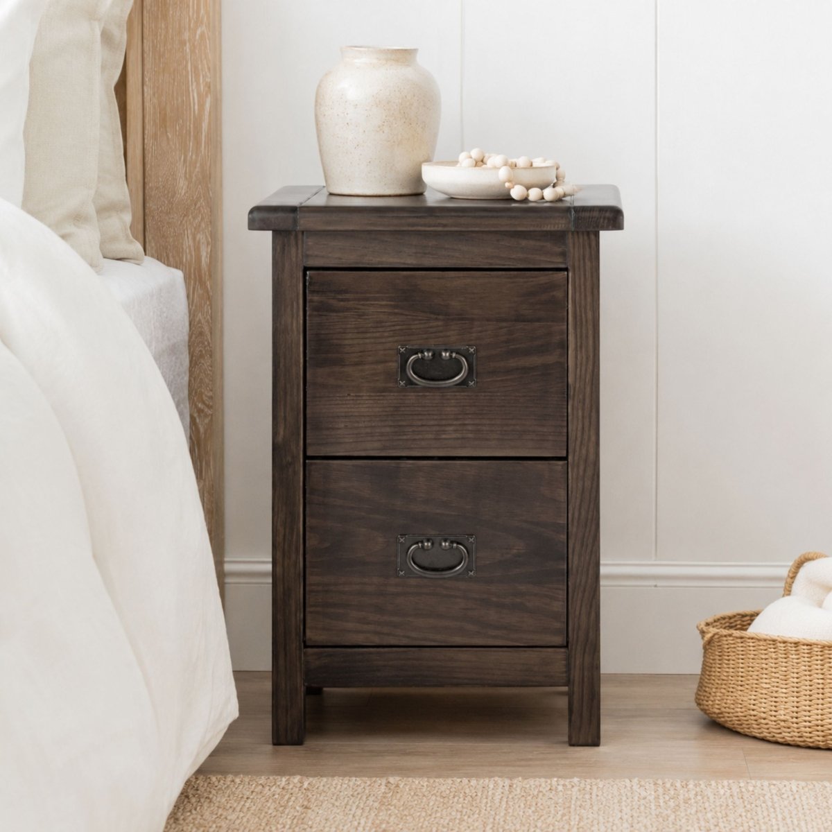 Boston 2 Drawer Petite Bedside Cabinet - Price Crash Furniture