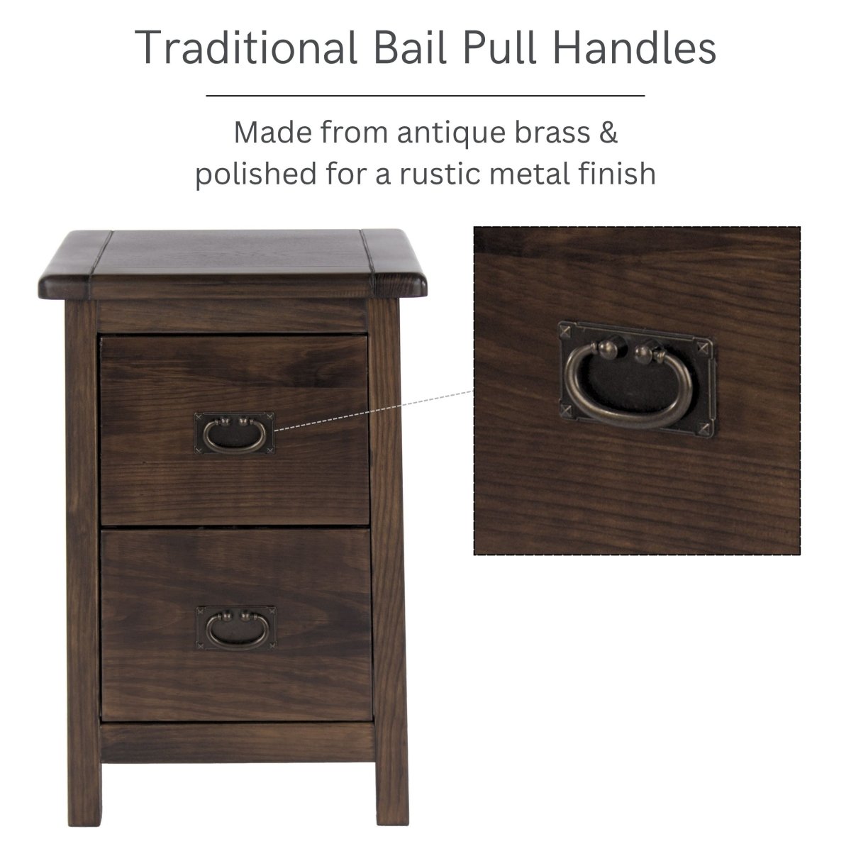 Boston 2 Drawer Petite Bedside Cabinet - Price Crash Furniture