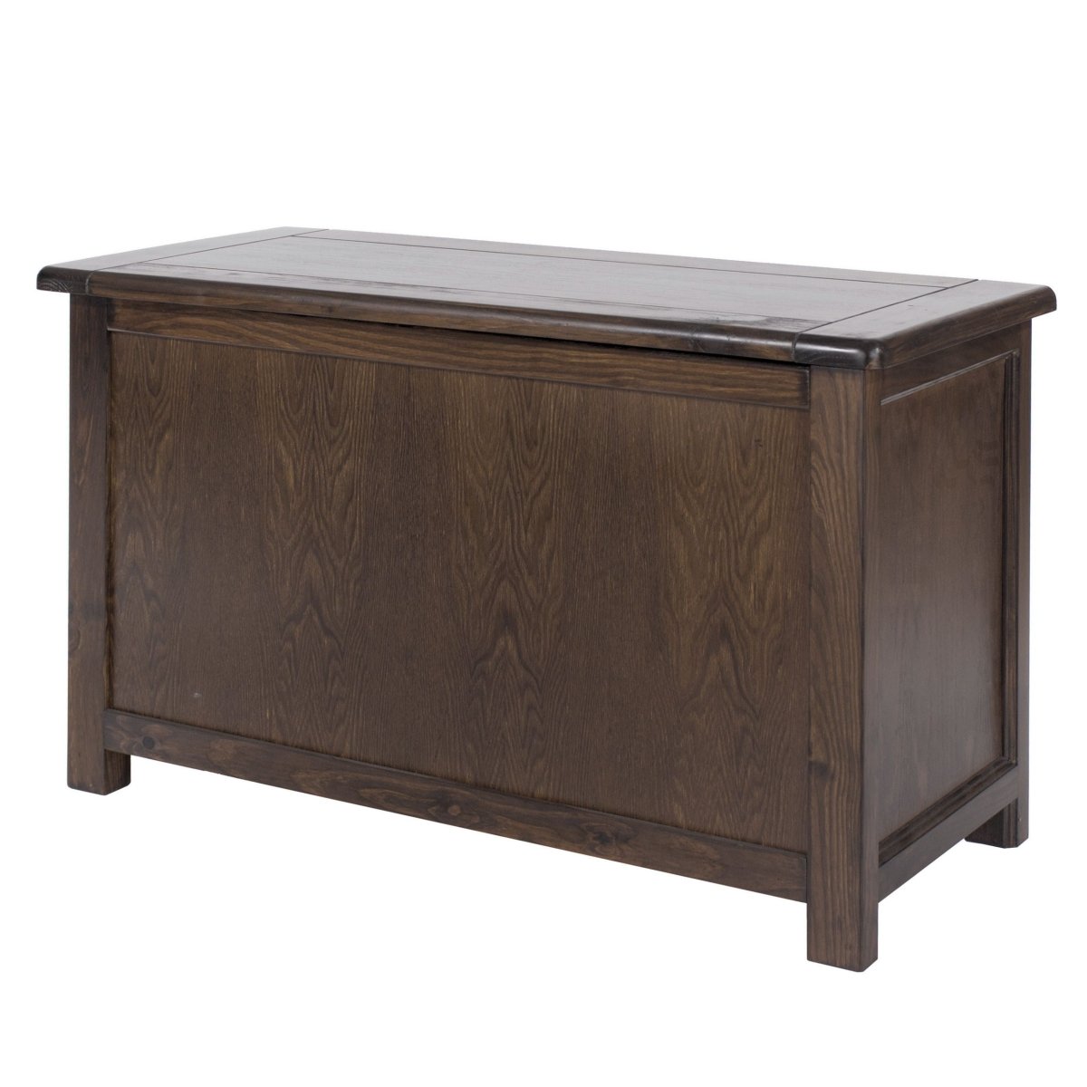 Boston Ottoman / Toy / Blanket Box Chest for Bedroom in Dark Stained Wood - Price Crash Furniture