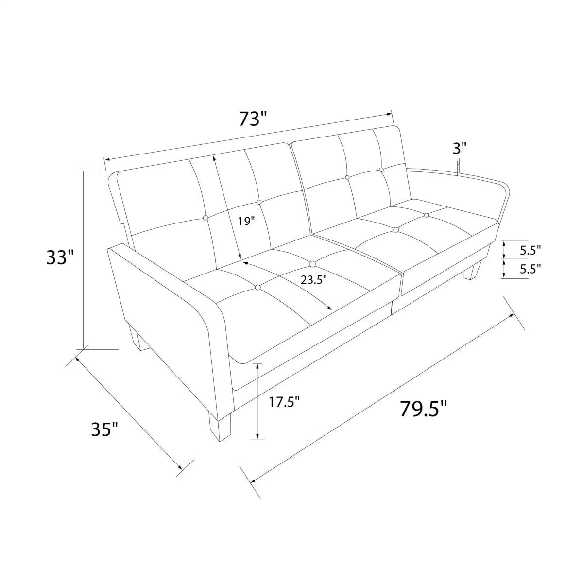 Boston Sofa Bed in Grey Linen by Dorel - Price Crash Furniture