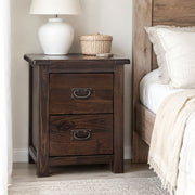 Boston Wooden 2 Drawer Bedside - Price Crash Furniture