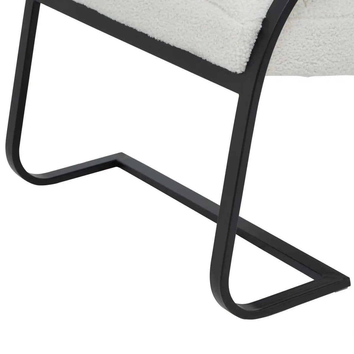 Boucle Ribbed Ark Chair In Black And Cream - Price Crash Furniture