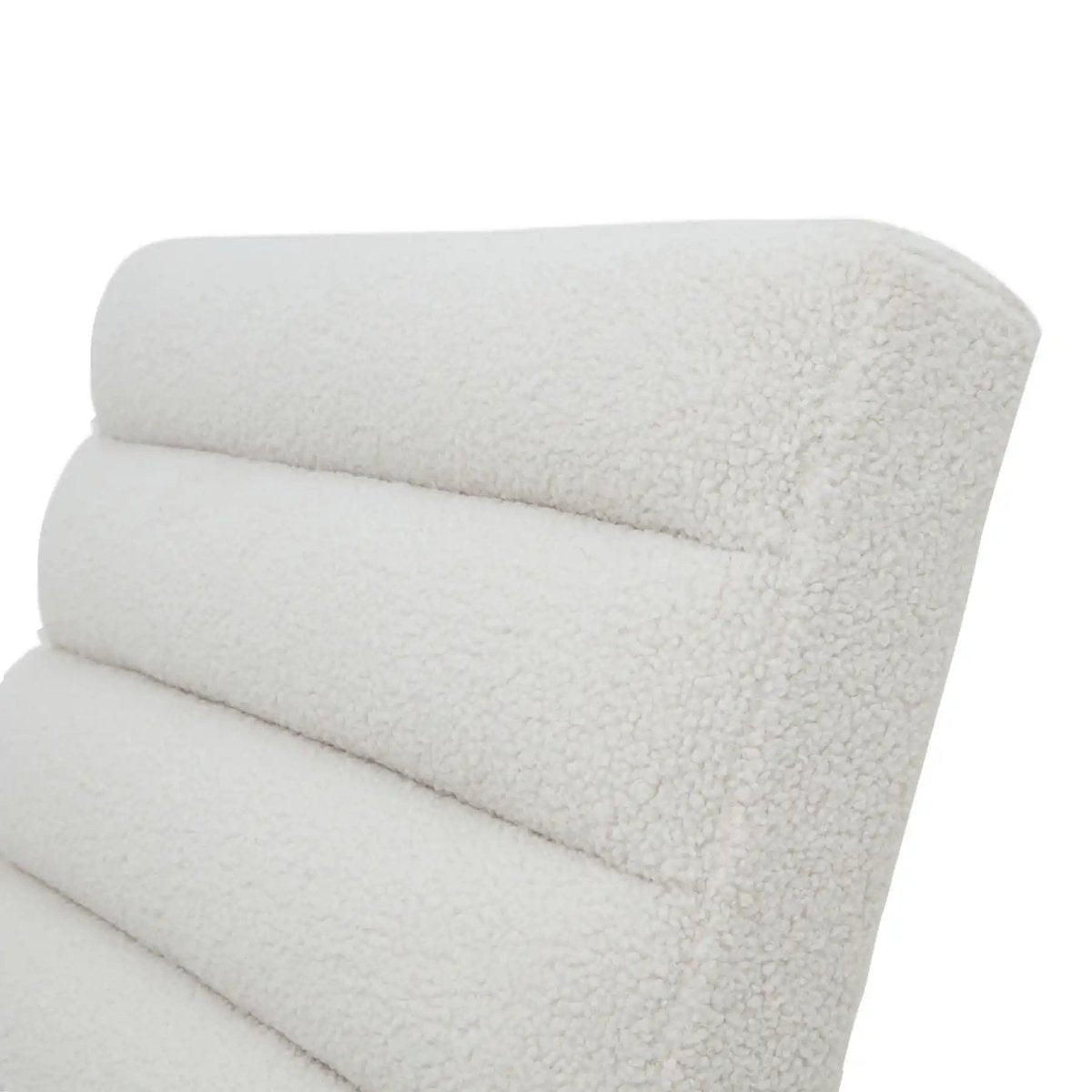 Boucle Ribbed Ark Chair In Black And Cream - Price Crash Furniture