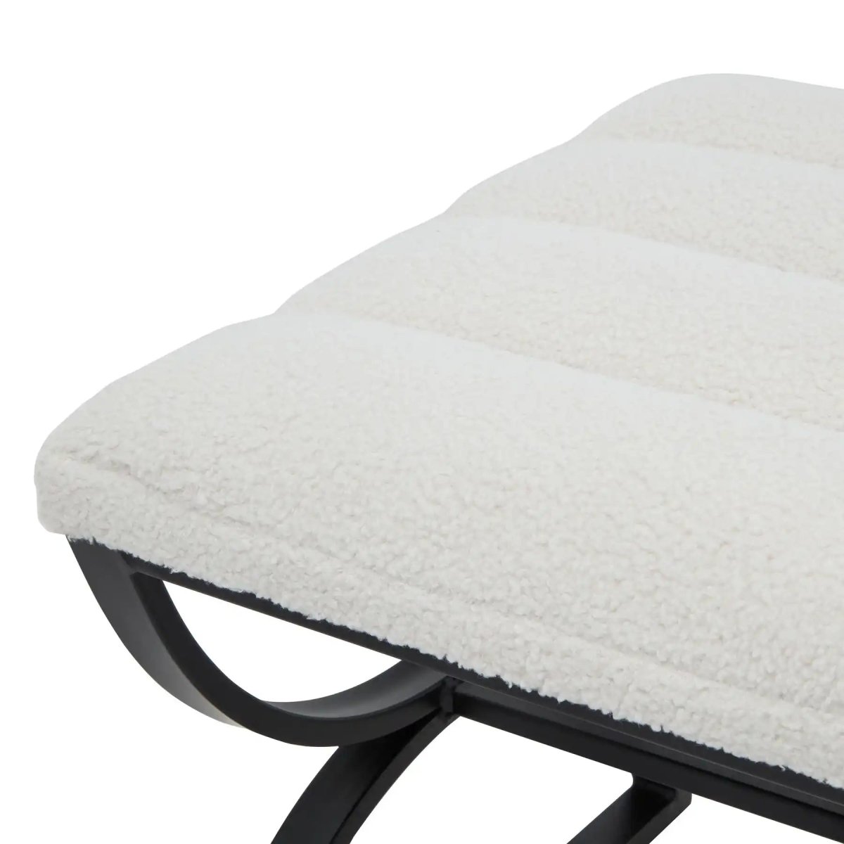 Boucle Ribbed Foot Stool - Price Crash Furniture