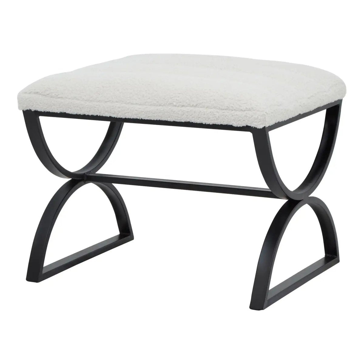 Boucle Ribbed Foot Stool - Price Crash Furniture