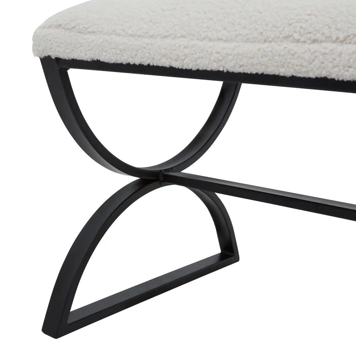 Boucle Ribbed Foot Stool - Price Crash Furniture
