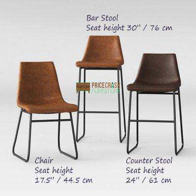 Bowden Single Counter Stool in Caramel Maple Faux Leather by Dorel - Price Crash Furniture