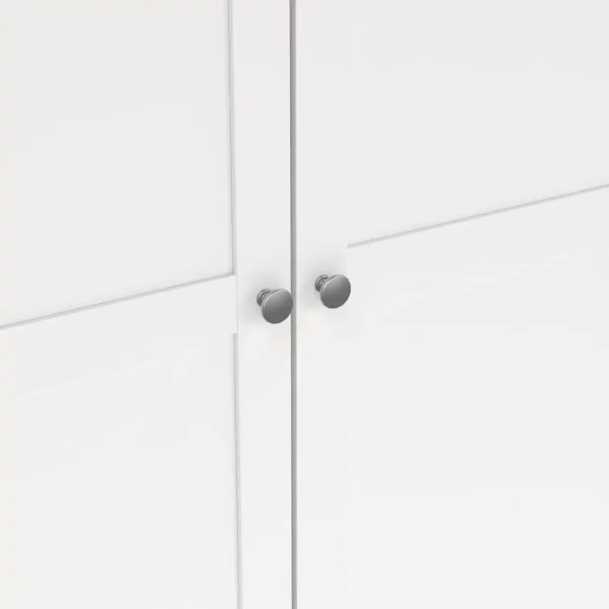 Brande Large Wide Shaker Style Wardrobe With 4 Frame Doors In White - Price Crash Furniture