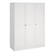 Brande Shaker Style Wardrobe With 3 Frame Doors In White - Price Crash Furniture