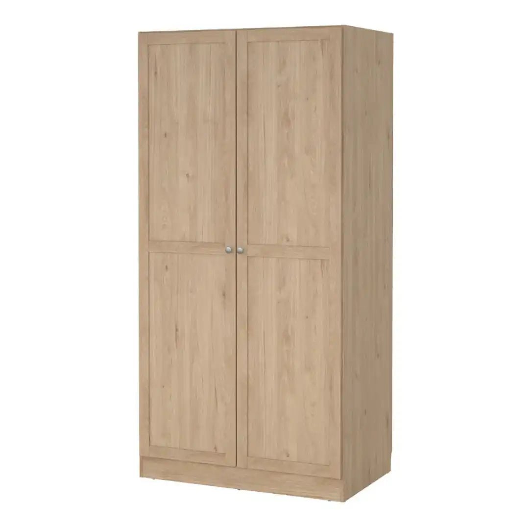 Brande Wardrobe with 2 Frame Doors in Jackson Hickory - Price Crash Furniture