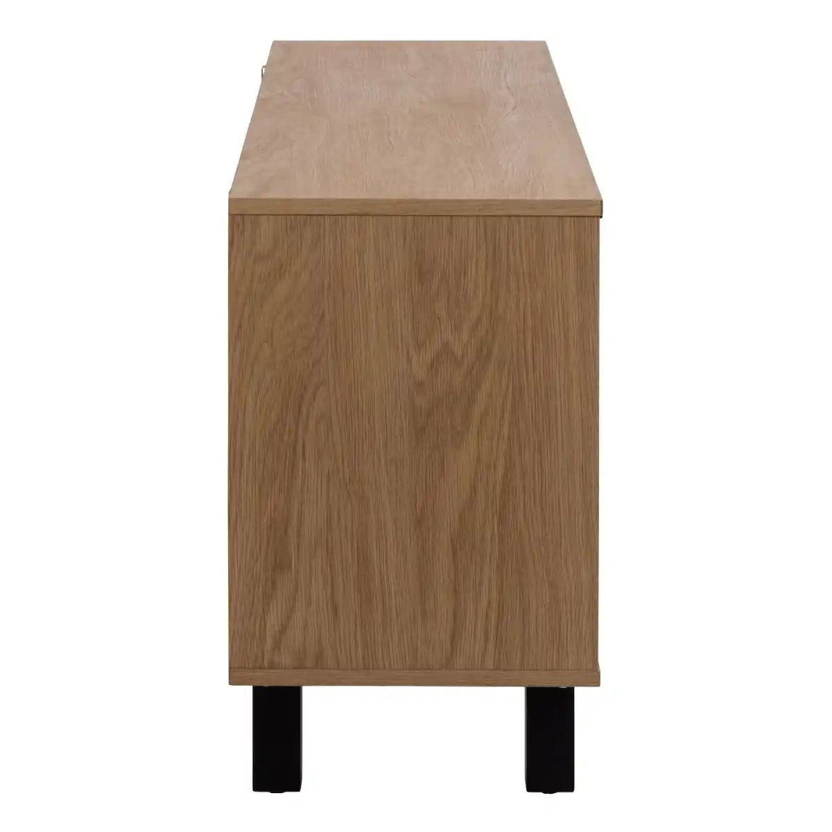 Brighton 3 Door Sideboard In Oak With Herringbone Effect - Price Crash Furniture