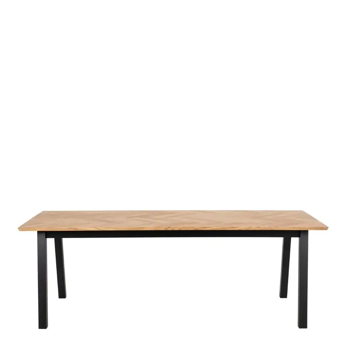 Brighton Dining Table In Oak With Herringbone Effect 220x95cm - Price Crash Furniture