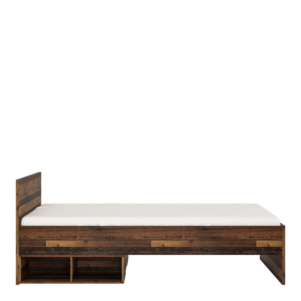 Brooklyn Single Bed 120cm In Rustic Walnut - Price Crash Furniture