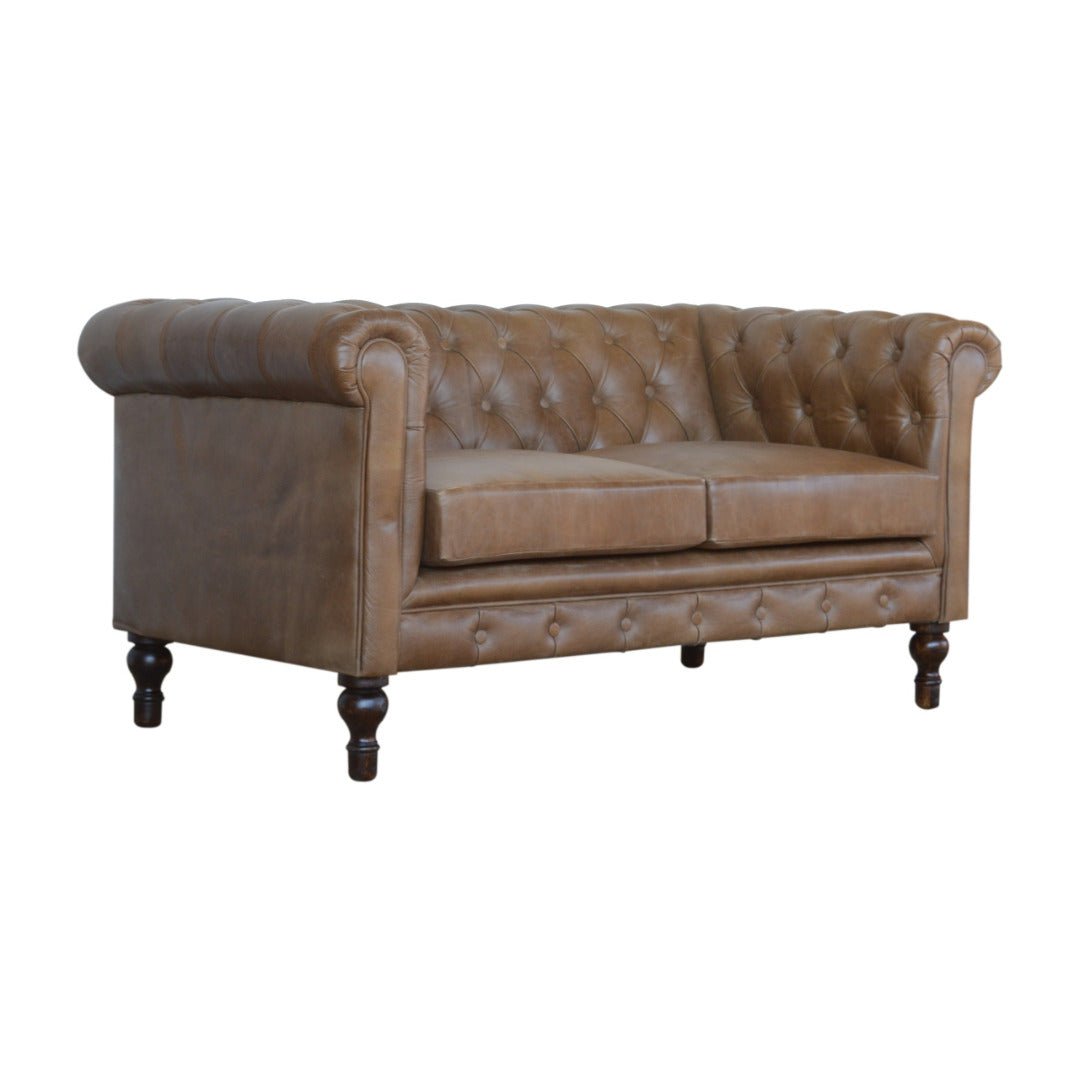 Brown Leather Chesterfield Sofa - Price Crash Furniture