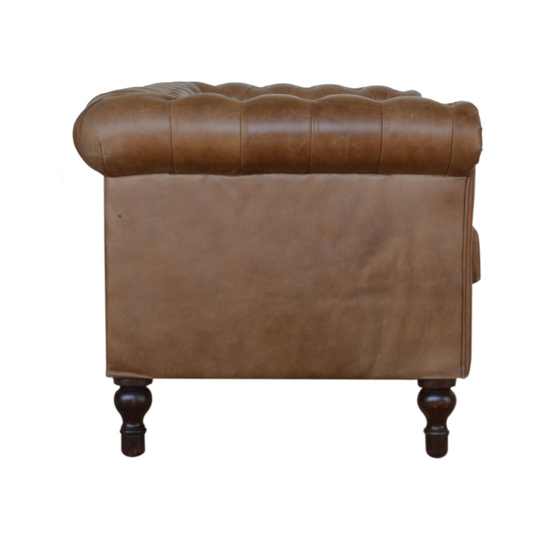 Brown Leather Chesterfield Sofa - Price Crash Furniture