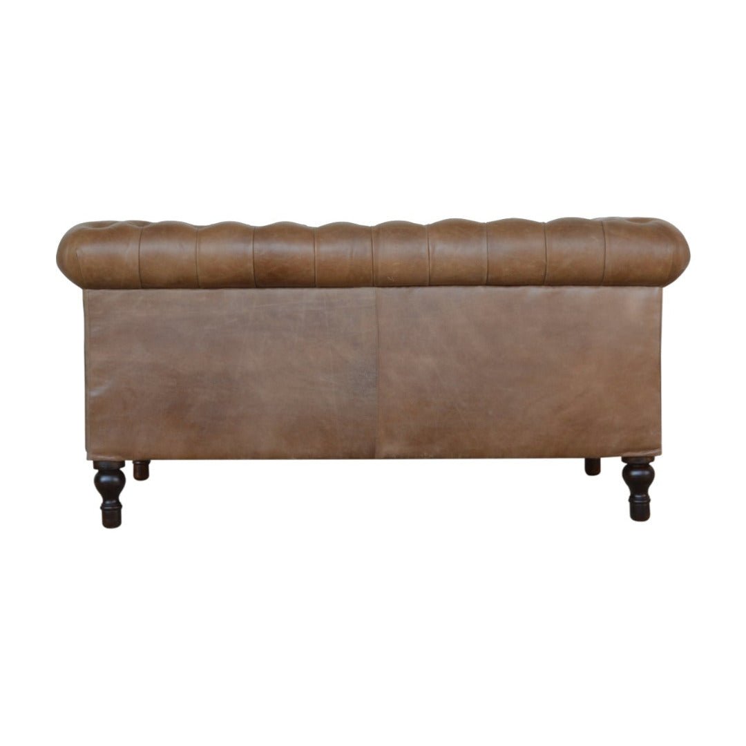 Brown Leather Chesterfield Sofa - Price Crash Furniture
