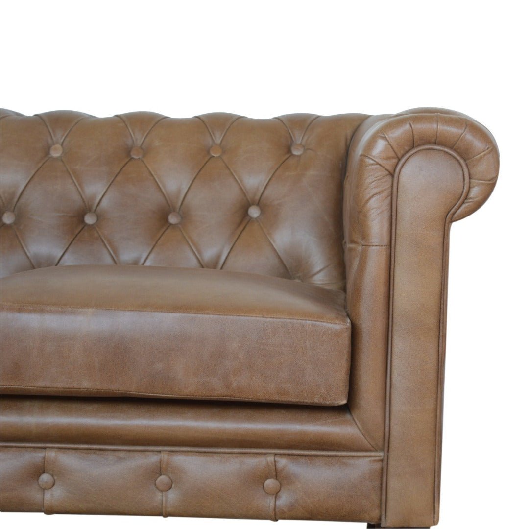 Brown Leather Chesterfield Sofa - Price Crash Furniture