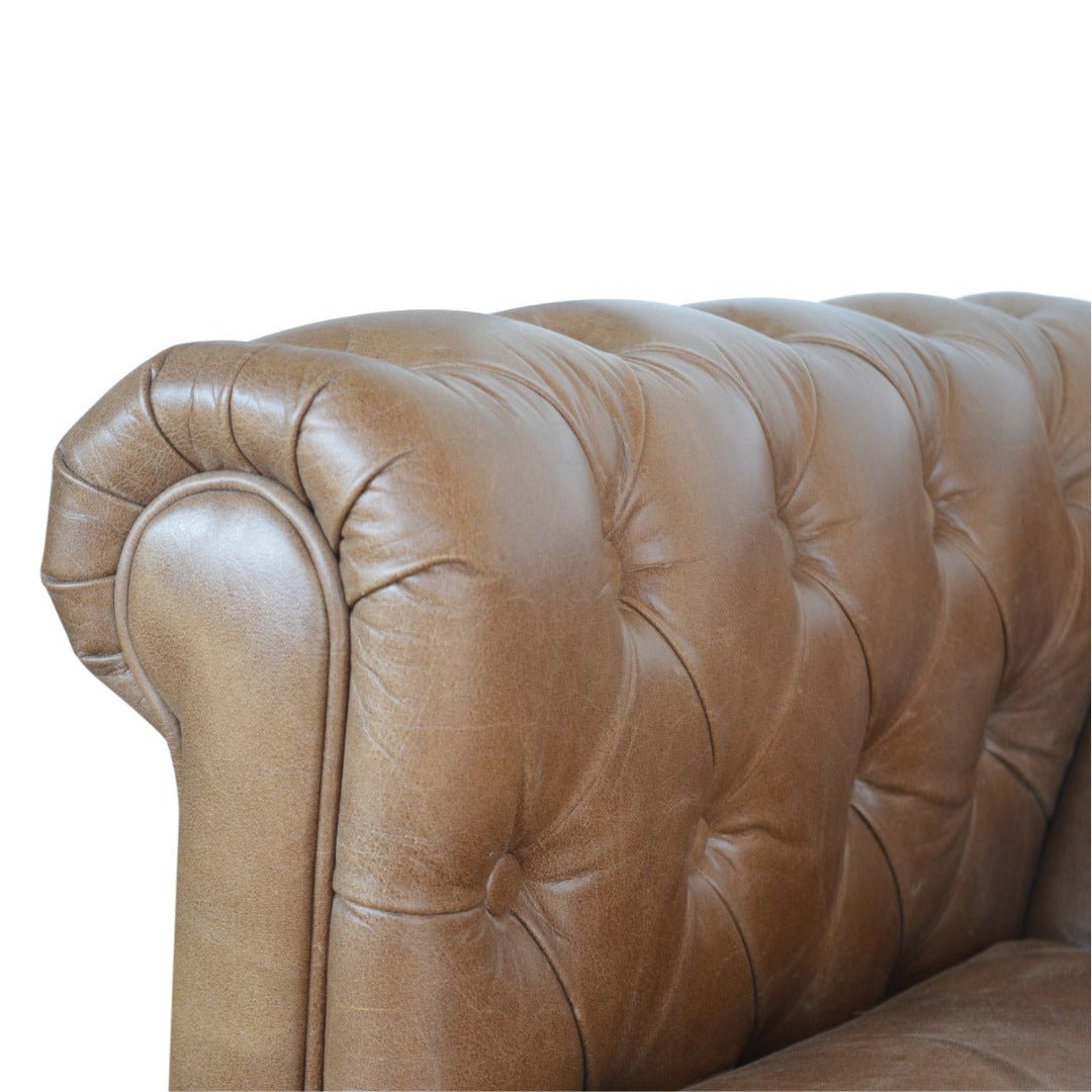 Brown Leather Chesterfield Sofa - Price Crash Furniture