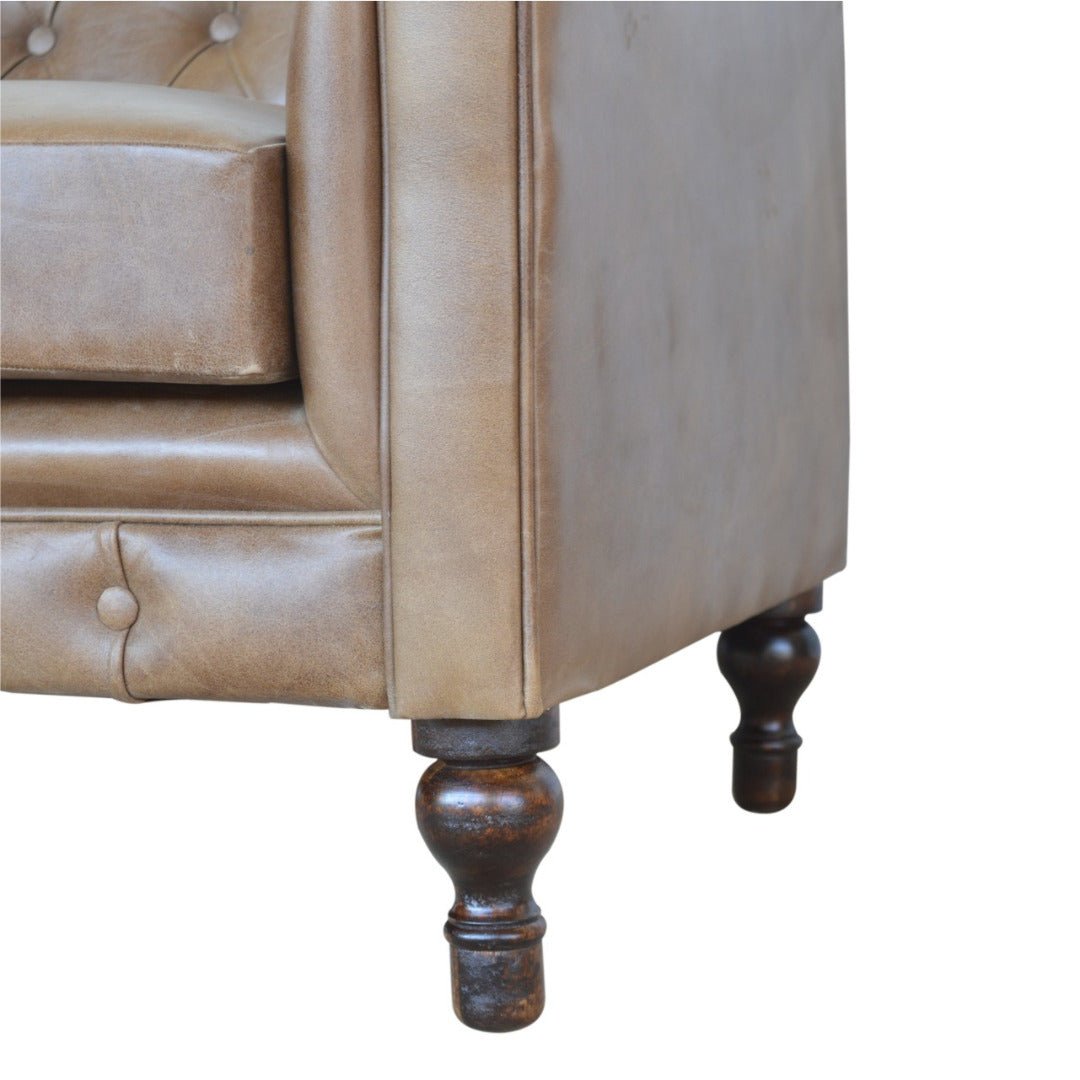 Brown Leather Chesterfield Sofa - Price Crash Furniture