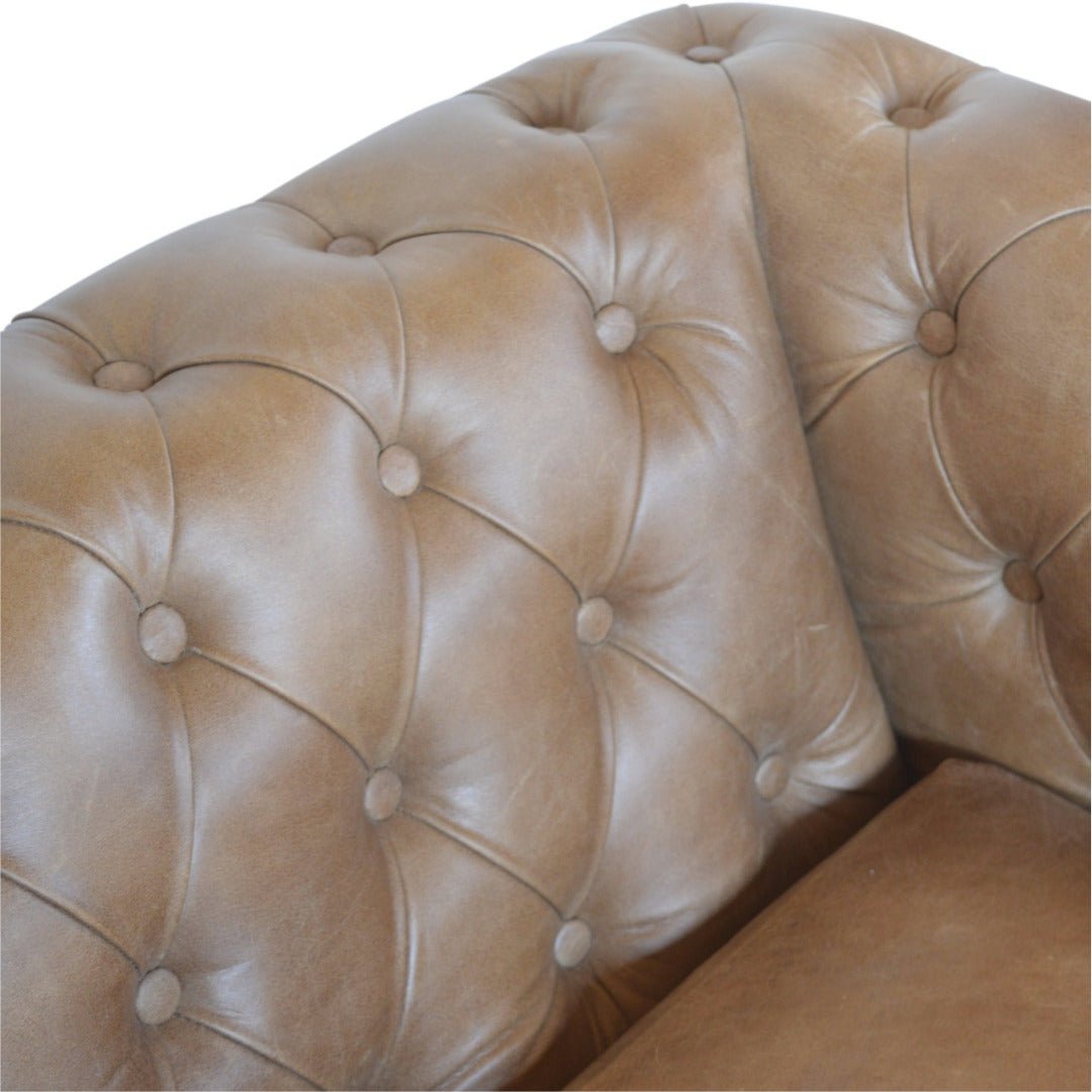 Brown Leather Chesterfield Sofa - Price Crash Furniture