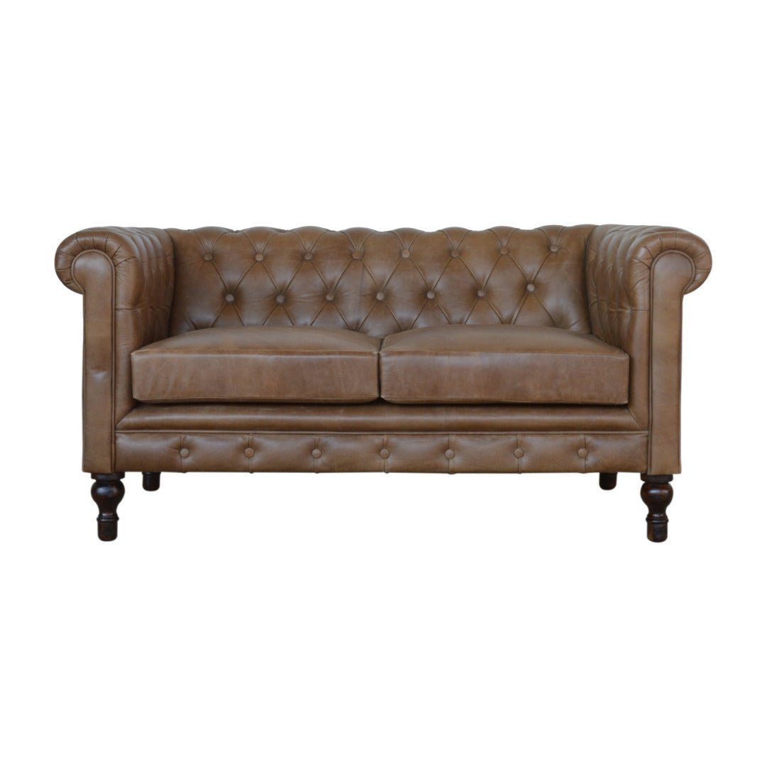Brown Leather Chesterfield Sofa - Price Crash Furniture