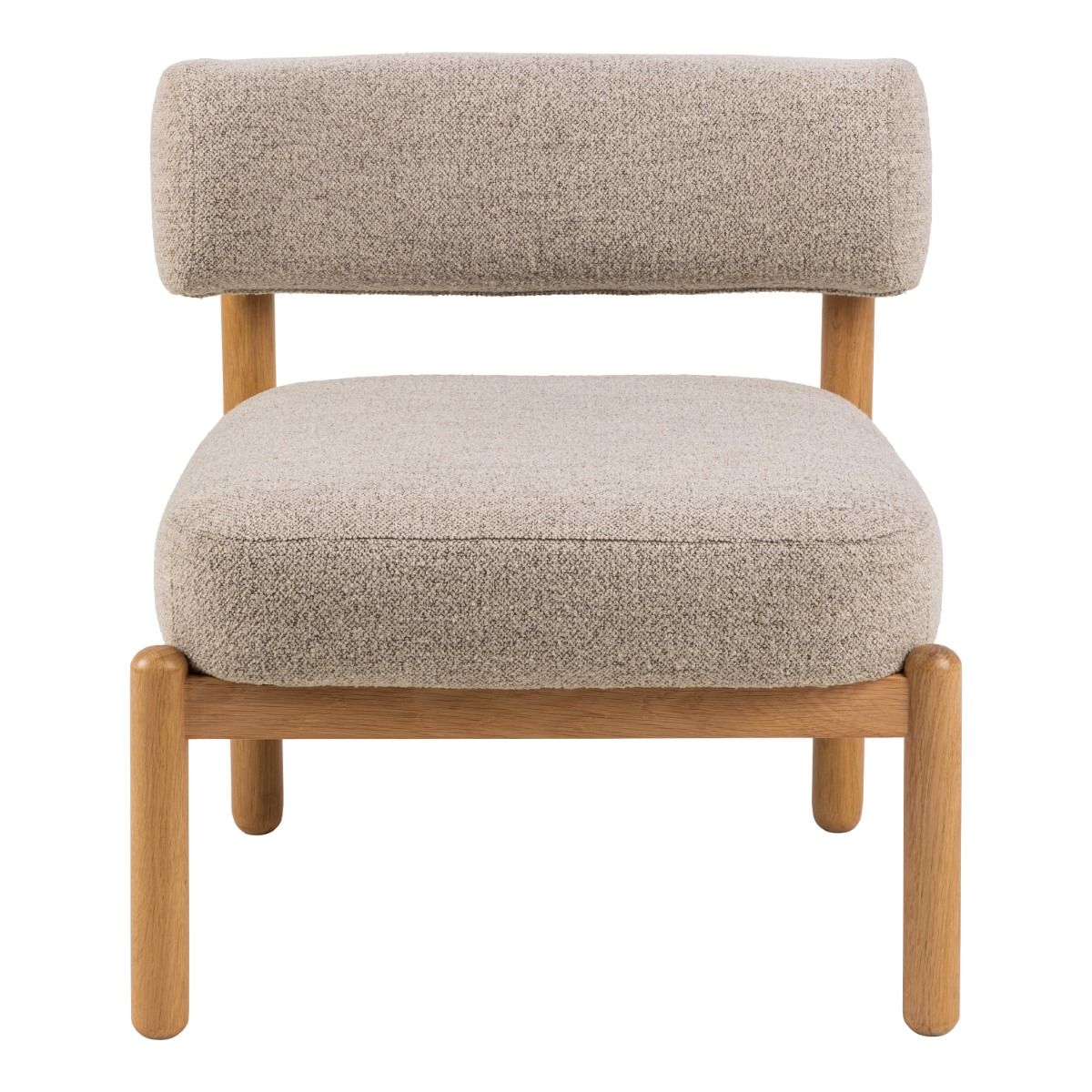 Burley Lounge Chair In Beige Fabric And Oak - Price Crash Furniture