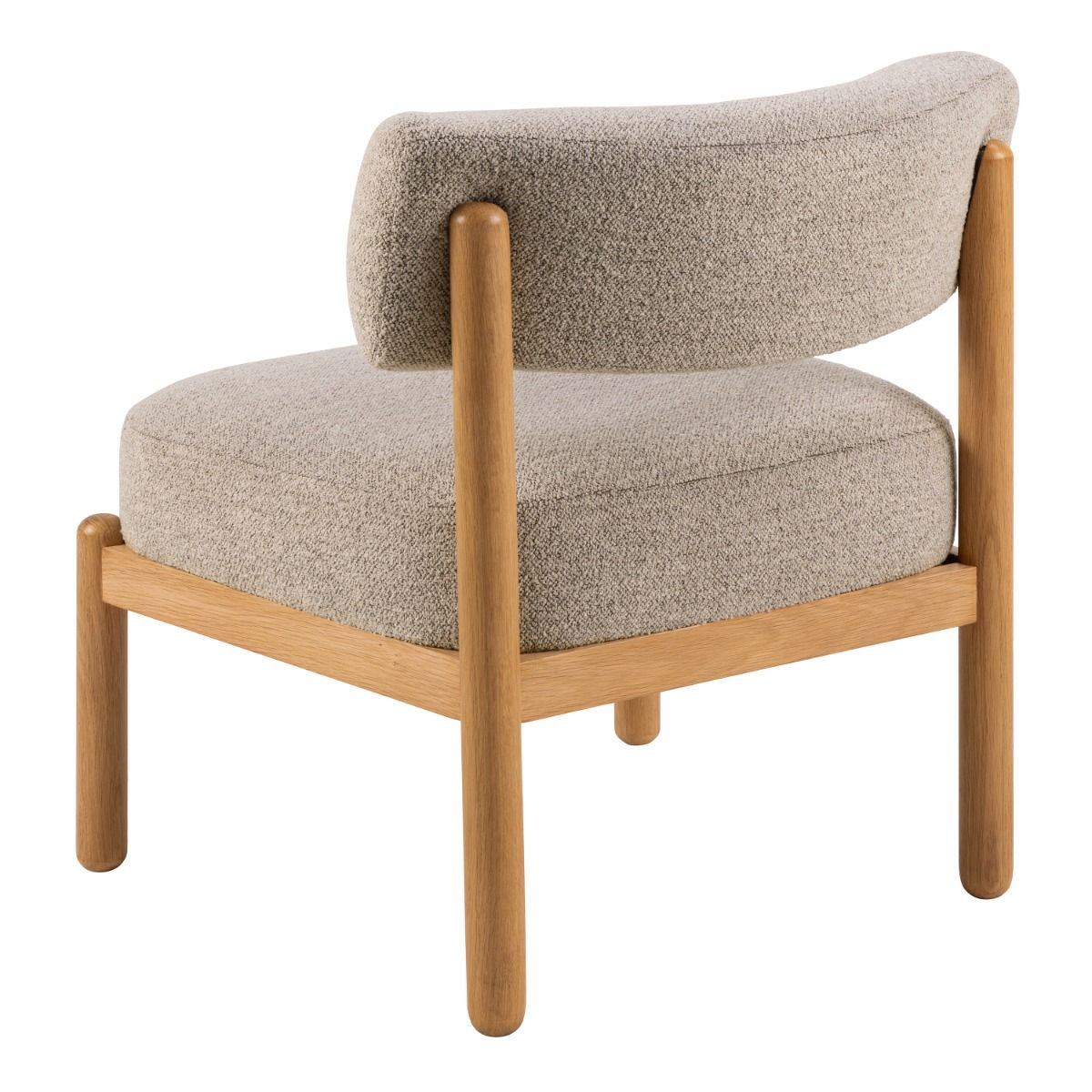 Burley Lounge Chair In Beige Fabric And Oak - Price Crash Furniture